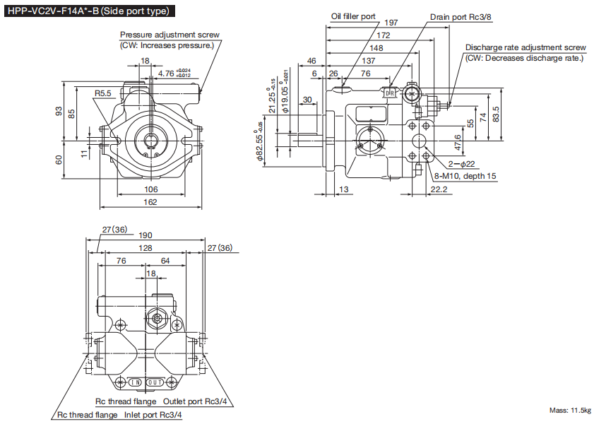 HPP VC2V HYDRAULIC  PISOTN PUMP